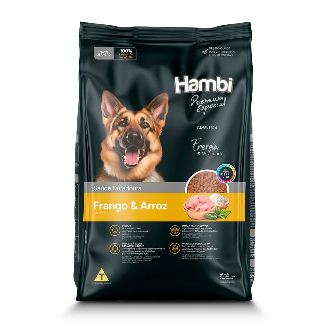 Hambi Premium Especial Adultos Raças Grandes - Frango e Arroz