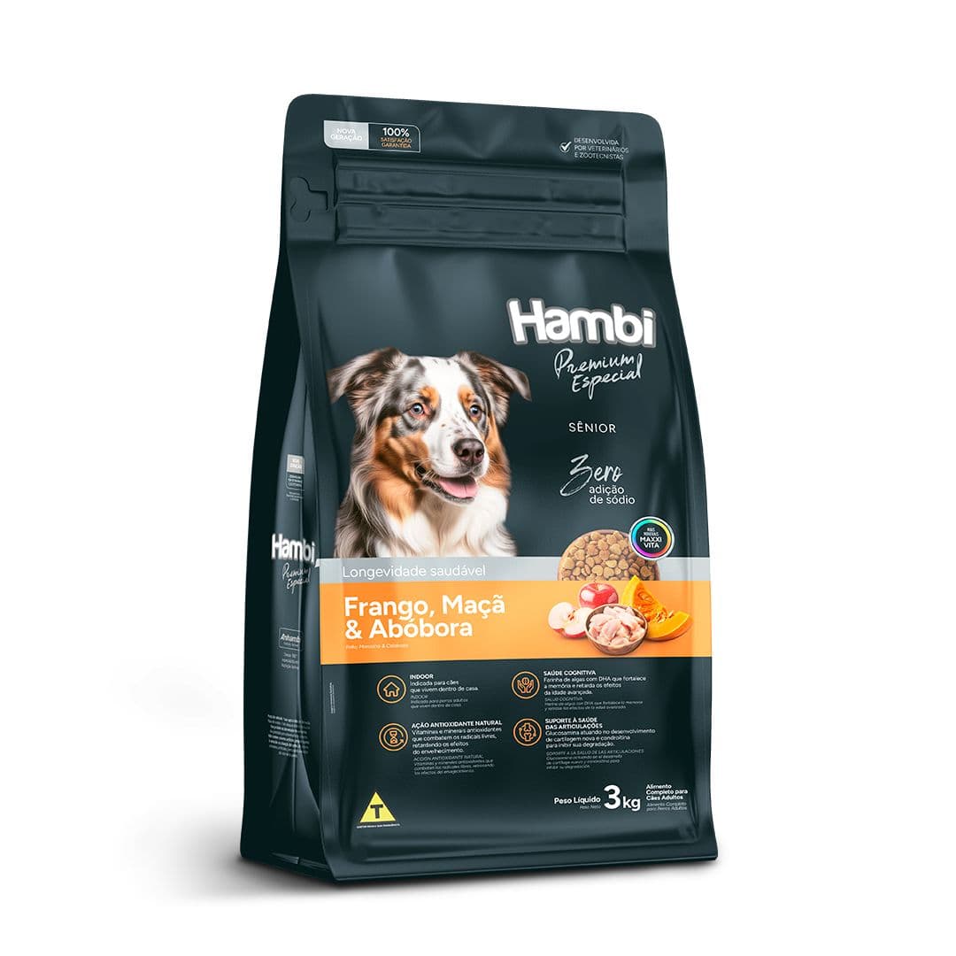 Hambi Premium Especial Sênior - Frango, Maça e Abóbora